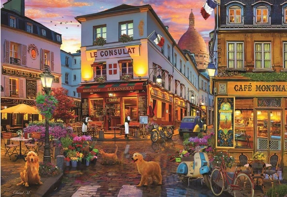 Anatolian 1000 Parça Cafe Montmartre Puzzle - David Maclean ürün görseli 1
