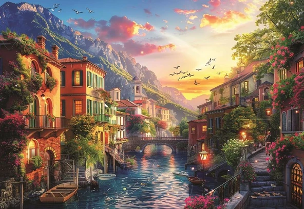 Anatolian 2000 Parça Akdeniz Kasabası Puzzle - Onur Aslan ürün görseli 1