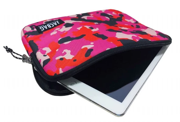 Jacbag Pembe Kamuflaj Kız Çocuk/Kadın Tablet Çantası/Kılıfı (Suya Dayanıklı Malzeme) ürün görseli 1