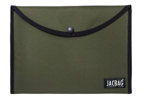Jacbag Haki Yeşil Erkek A4 Çıtçıtlı Dosya Defter Tablet ve Evrak Çantası ürün görseli 1