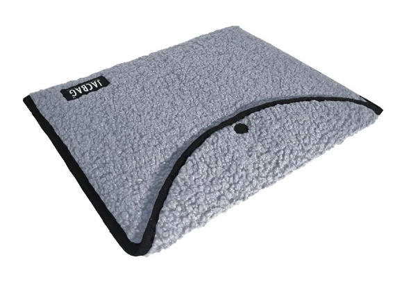 Jacbag Teddy Peluş Açık Gri Çıtçıtlı Erkek Dosya Çanta (Kitap Defter Tablet Notebook) ürün görseli 1
