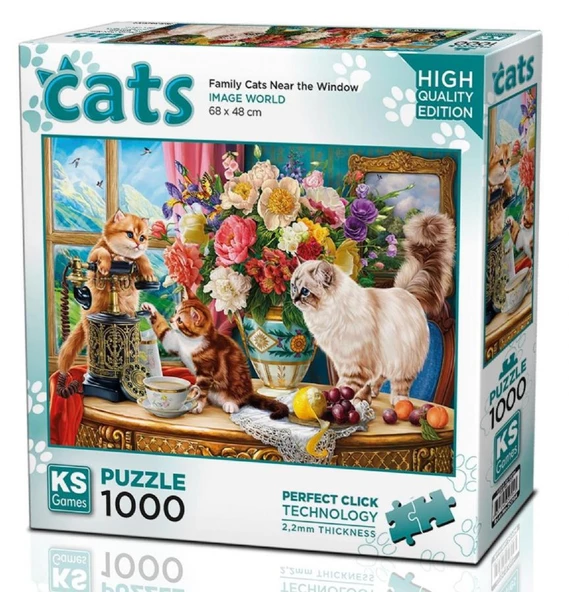 Ks Games 1000 Parça Pencere Kenarındaki Kediler Puzzle ürün görseli 1
