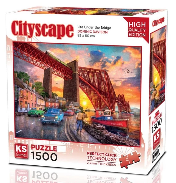 Ks Games 1500 Parça Forth Bridge At Sunset(Life Under The Bridge) Puzzle - Dominic Davison ürün görseli 1