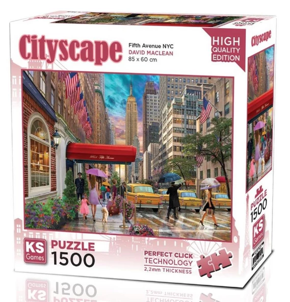 Ks Games 1500 Parça New York 5. Cadde Puzzle - David Maclean ürün görseli 1