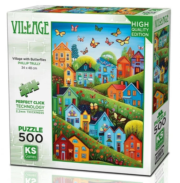 Ks Games 500 Parça Kelebekli Köy Puzzle - Phillip Trully ürün görseli 1