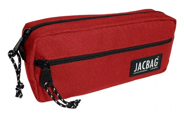 Jacbag Çift Fermuarlı Kırmızı Kız Çocuk Kalem Kutusu ürün görseli 1