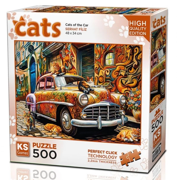 Ks Games 500 Parça Araba Üstündeki Kediler Puzzle - Serhat Filiz ürün görseli 1