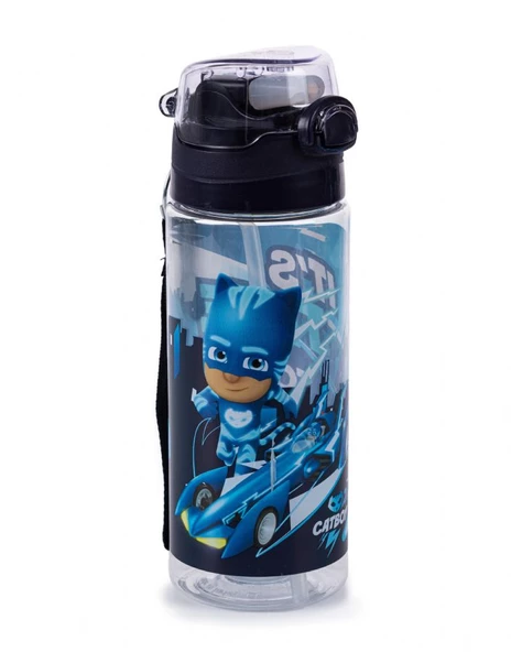 Pj Mask 500 ml Sİlikon Pipetli Erkek Çocuk Okul Matarası - Suluk ürün görseli 1