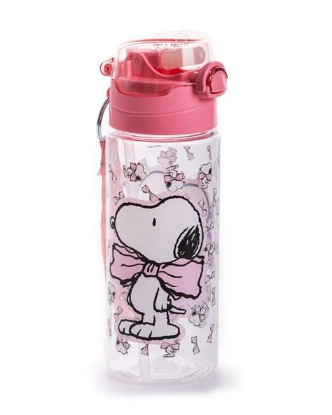 Snoopy Kız Çocuk 500 ml Sİlikon Pipetli Okul Suluğu / Matarası ürün görseli 1