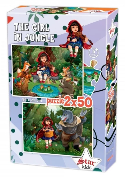 Star Puzzle 2x50 Parça Çocuk Puzzle - Ormandaki Kız ürün görseli 1