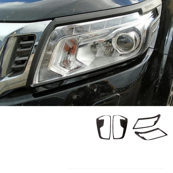 Nissan Navara 2023+ Far Stop Çerçeve Kaplama Siyah ürün görseli 1