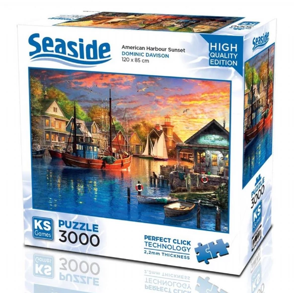 Ks Games 3000 Parça Amerikan Limanında Gün Batımı Puzzle - Dominic Davison ürün görseli 1