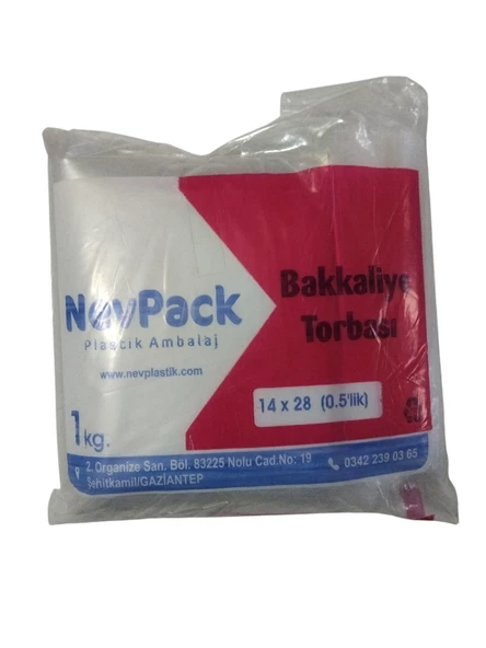 Nevpack Bakkaliye Torbası 14x28 CM (0.5 kg'lik) 1 Kg ürün görseli 1