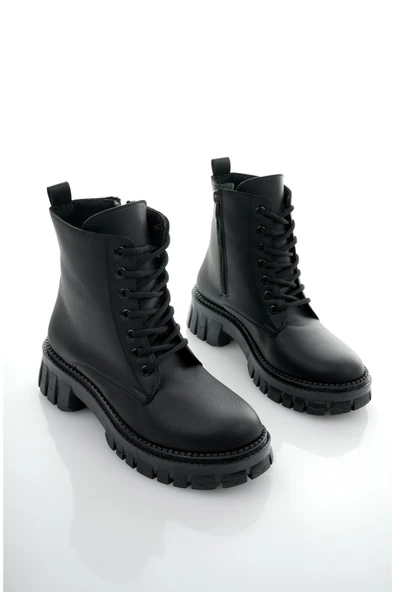 Siyah Cilt 9 Bağcıklı Bot - Resim 2