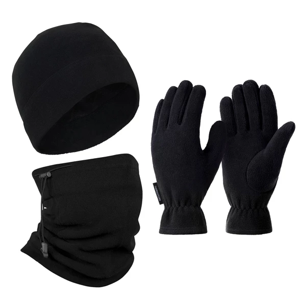 Thermoform Polar Unisex Eldiven Bere Boyunluk Seti Siyah ürün görseli 1