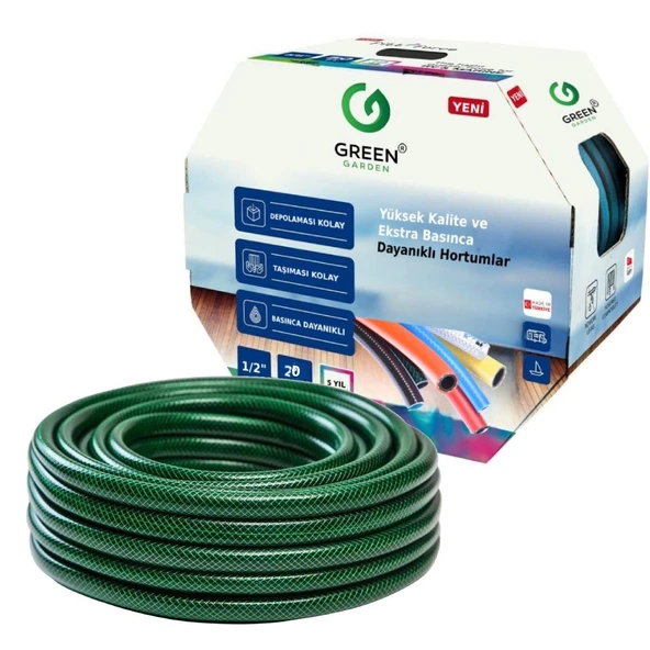 Greengarden 381220 Flex Örgülü Bahçe Hortumu 1/2-20 mt ürün görseli 1