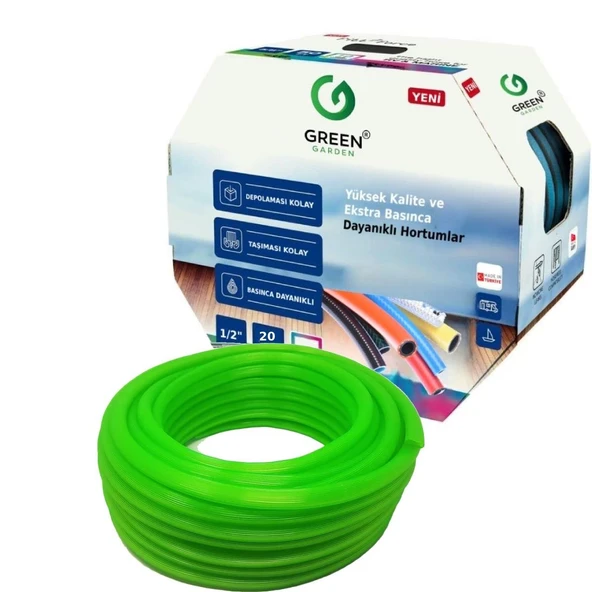 Greengarden Teos 351220 Silikon Bahçe Hortumu 1/2-20 mt ürün görseli 1