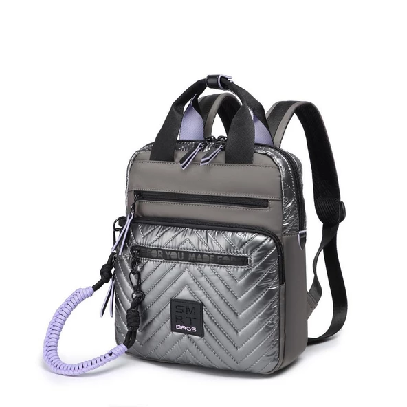 Smart Bags Parlak Kumaş Küçük Boy Askılı Kadın Sırt Çantası 3250 ürün görseli 1