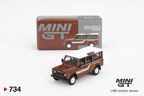 Mini GT Land Rover Defender 110 1985 County Station Wagon Russet Brown 734 ürün görseli 1