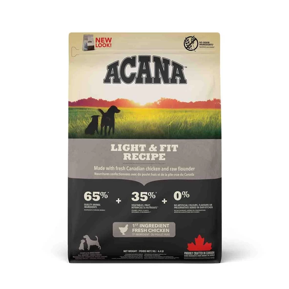 Acana Heritage Light Fit Tahılsız Diyet Fazla Kilolu Tüm Irk ve Yaşam Evreleri İçin Köpek Maması 2 kg ürün görseli 1