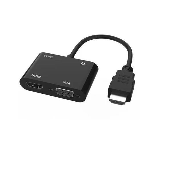 4671 Hdmi To Hdmi + Vga Monitör Çevirici Ps4 Dönüştürücü Switch Splitter Adaptör ürün görseli 1