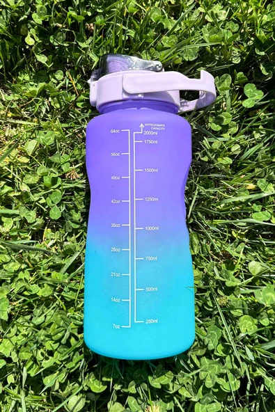 Motivasyonel Su Matarası Su Şişesi Suluk 2 Litre Tritan Spor Salonu Su Şişesi Bpa Içermez Suluk ürün görseli 1