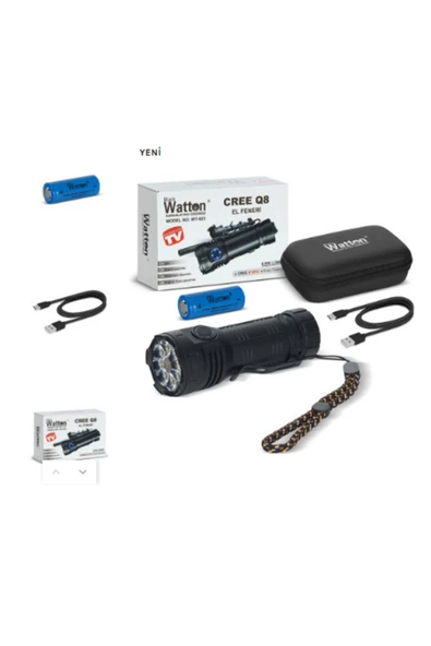Watton CREE Q8- XPG 8+1 LED ŞARJLI EL FENERİ WATTON WT-623 ürün görseli 1