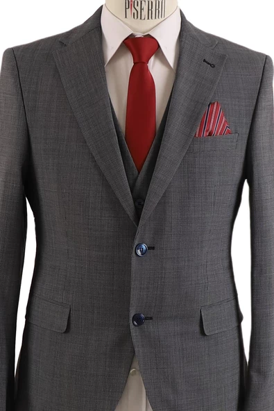 Yelekli Takım Elbise Slim Fit - Resim 4