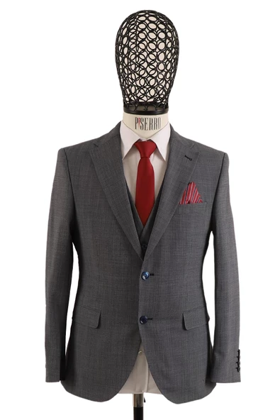 Yelekli Takım Elbise Slim Fit - Resim 3