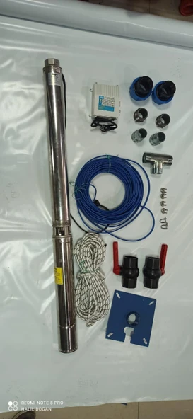 Impo Sk 406/13 2HP Krom Başlıklı  60 MT Yassı Kablolu ve Panolu 120 mt Halatlı Çift Vanalı Akıtma Başlıklı Monofaze Takım Dalgıç Pompa ürün görseli 1