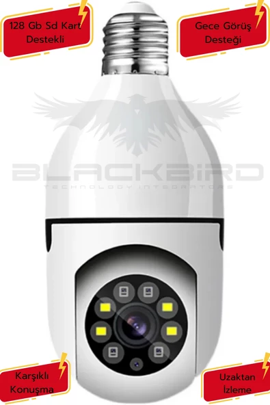 O-kam Pro Okam-4045 | Tek Lensli 360 WiFi Akıllı Ampul Kamera | 2MP+2Mp ürün görseli 1