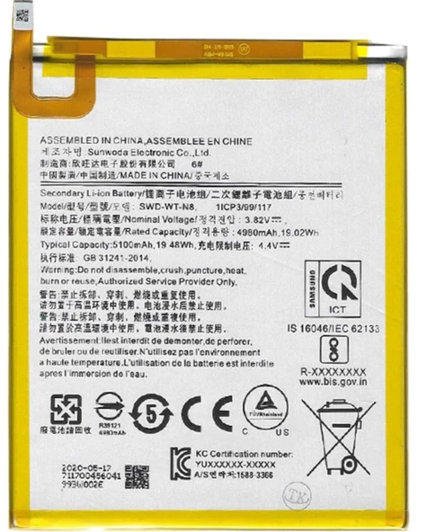 Samsung Galaxy Tab A8 SM-T295 Uyumlu Batarya Pil ürün görseli 1