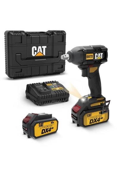 CAT DX72 18Volt/4.0Ah Li-ion Çift Akülü Şarjlı 350Nm Kömürsüz Profesyonel Somun Sıkma ürün görseli 1