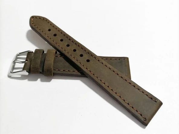 Fado Greyzi Deri Fosil & Her Saate Uygun Saat Kordonu 22  mm kahve   (136 ) ürün görseli 1