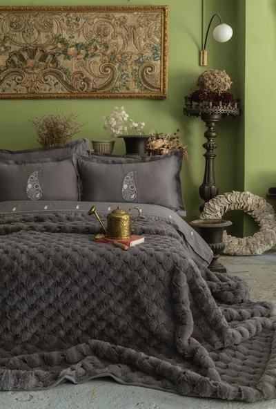 APRİCİTAS SILVEROX GRAY YATAK ÖRTÜLÜ SET ÇİFT KİŞİLİK ürün görseli 1