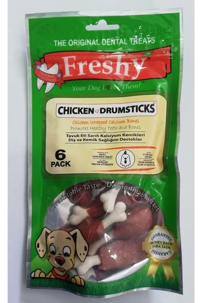 Freshy Tavuk Butları  Tavuk Etiyle Sarmalanmış Kalsiyum Kemikleri Köpek Ödülü 90gr ürün görseli 1