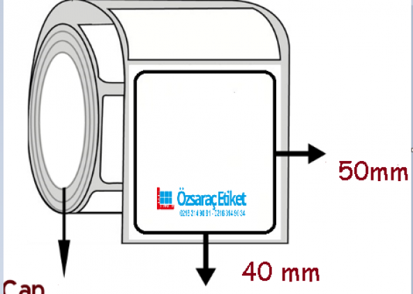 50x40 KUŞE BARKOD ETİKETİ 1000 SARIM ürün görseli 1