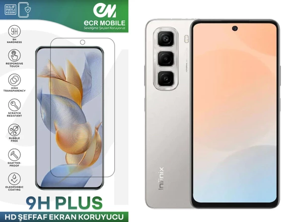 Infinix Hot 50i Ekran Koruyucu 9H Esnek Nano Cam Tam Uyumlu Şeffaf ürün görseli 1