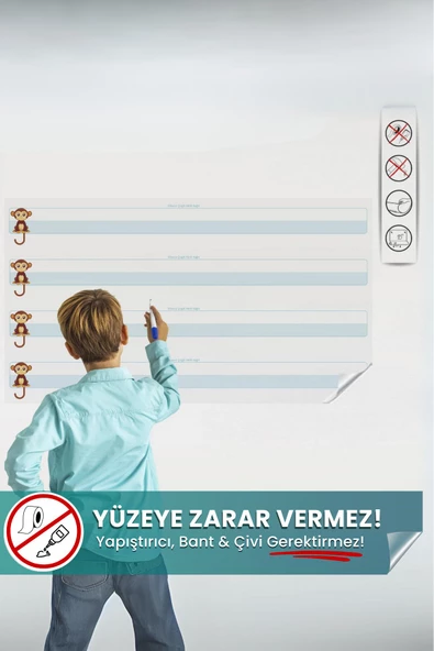 Kılavuz Çizgili Yazı Tahtası, Yaz Sil Özellikli, Yeni Müfredata Uygun, Sihirli Akıllı Kağıt Tahta ürün görseli 1