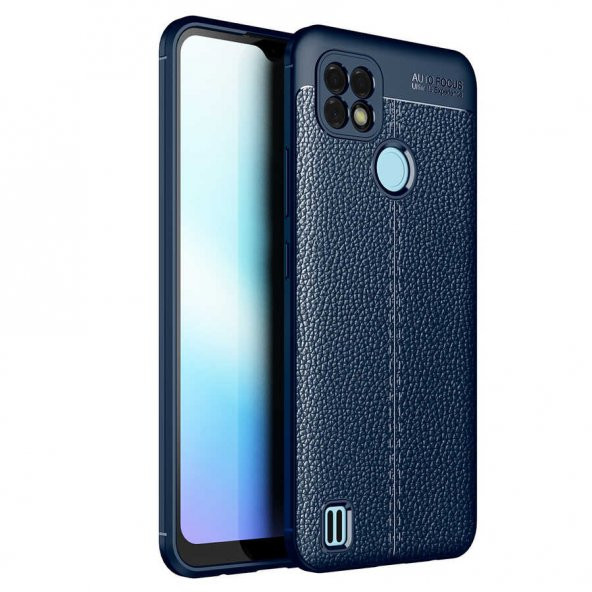 Realme C21 Kılıf Kamera Korumalı Deri Görünümlü Silikon ürün görseli 1