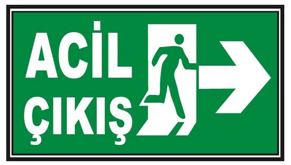 Fosforlu Acil Çıkış Levhası  - Fotolümenli - Sağ Yön ürün görseli 1