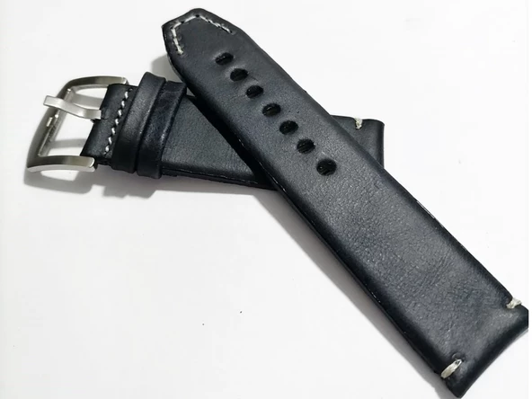 Fado Greyzi Deri Fosil & Her Saate Uygun Saat Kordonu 24 mm kahve   (137 )Koyu mavi ürün görseli 1