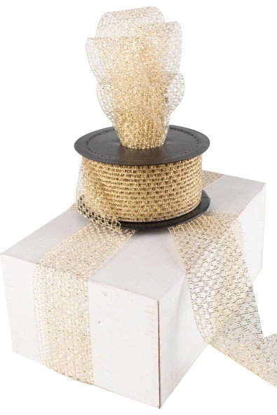 Fileli Kanaviçe Simli Kurdele 20 mt 4 cm - Resim 5