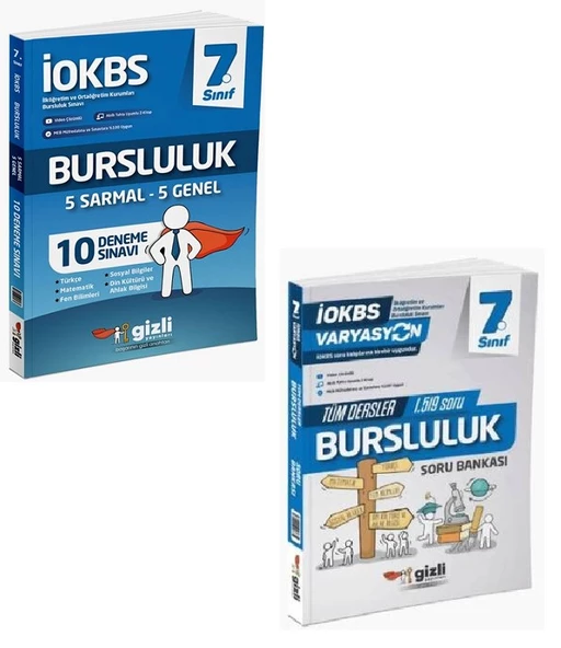 Gizli Yayınları 2025 7. Sınıf 10 Bursluluk Deneme + Tüm Dersler Soru Seti 2 Kitap ürün görseli 1