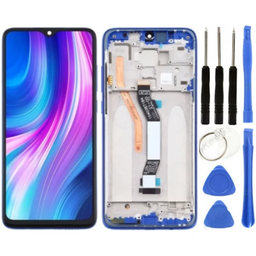 Xiaomi Redmi Note 8 Pro Uyumlu Çıtalı A Kalite Lcd Ekran Dokunmatik Mavi + Tamir Seti ürün görseli 1