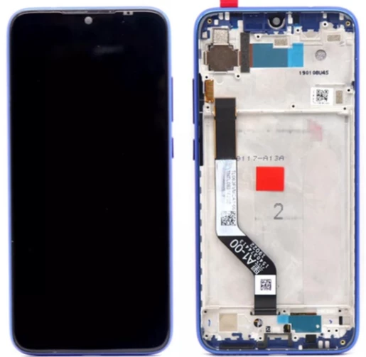 Xiaomi Redmi Note 7 Pro Uyumlu Çıtalı Lcd Ekran Dokunmatik Mavi ürün görseli 1