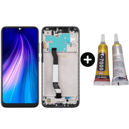 Xiaomi Redmi Note 8 Uyumlu Çıtalı Lcd Ekran Dokunmatik Siyah + B7000 ürün görseli 1