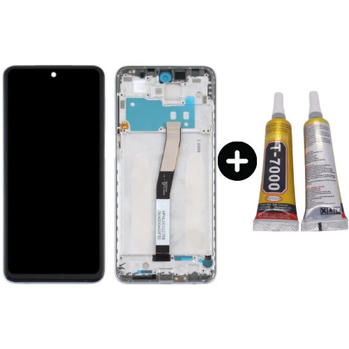 Xiaomi Redmi Note 9S Uyumlu Çıtalı Servis Lcd Ekran Dokunmatik Beyaz + B7000 ürün görseli 1