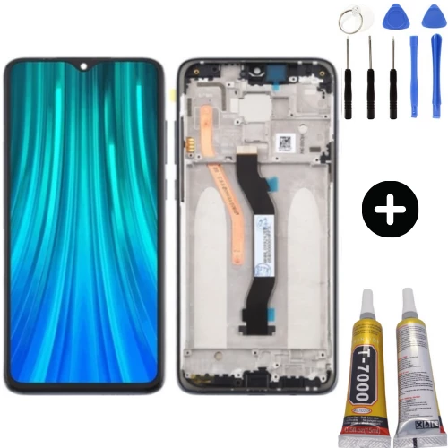 Xiaomi Redmi Note 8 Pro Uyumlu Çıtalı Servis Lcd Ekran Dokunmatik Siyah + Montaj Seti ürün görseli 1