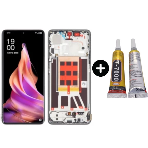 Oppo Reno 9 Pro Uyumlu Çıtalı A Kalite Lcd Ekran Dokunmatik + B7000 ürün görseli 1